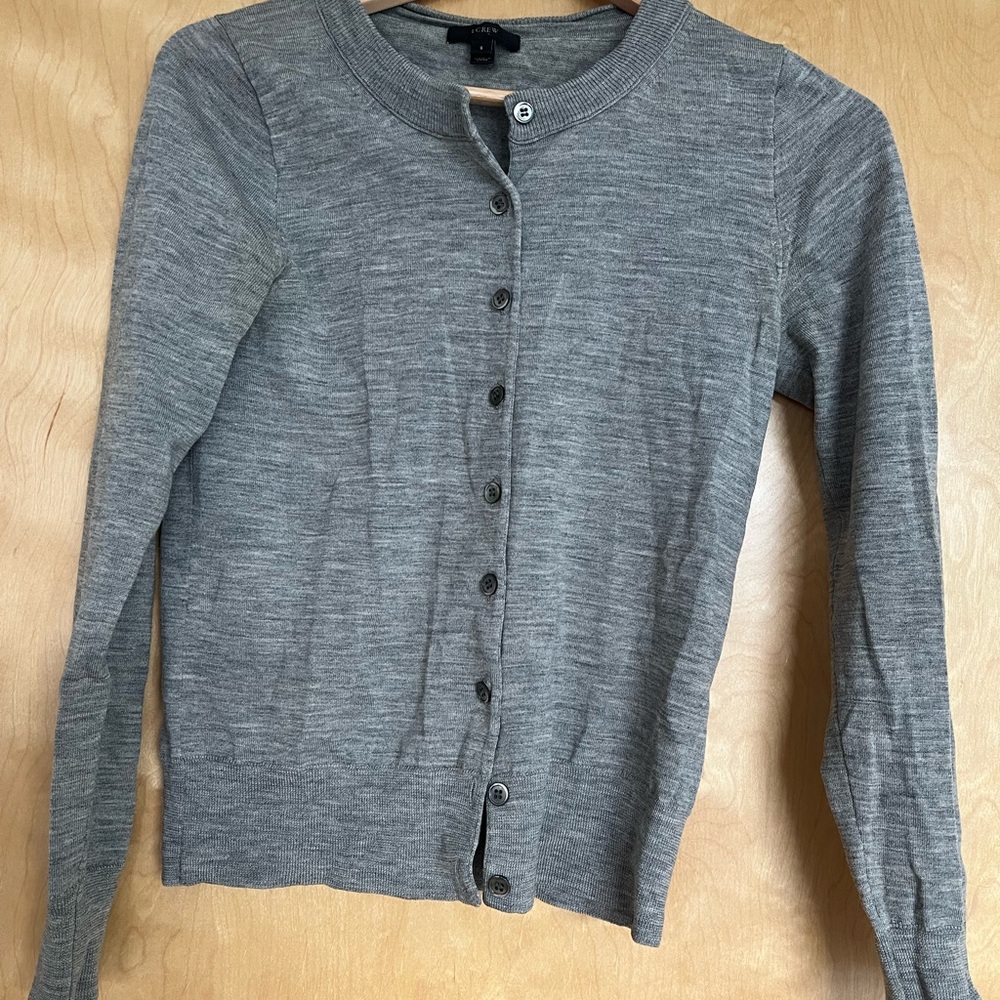 Gray Button-Up Cardigan from J Crew